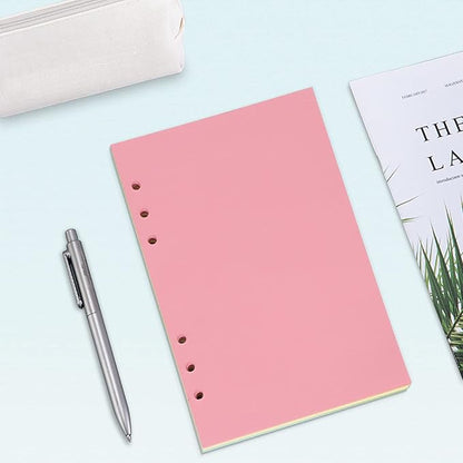 A5 Refills Paper, A5 Binder Planner Loose Leaf Paper, [5 Color] 100 Sheets (200 Pages) 6-Hole Notebook Refills for 6-Ring Refillable A5 Ring Binder Notebook Planner, Blank Paper