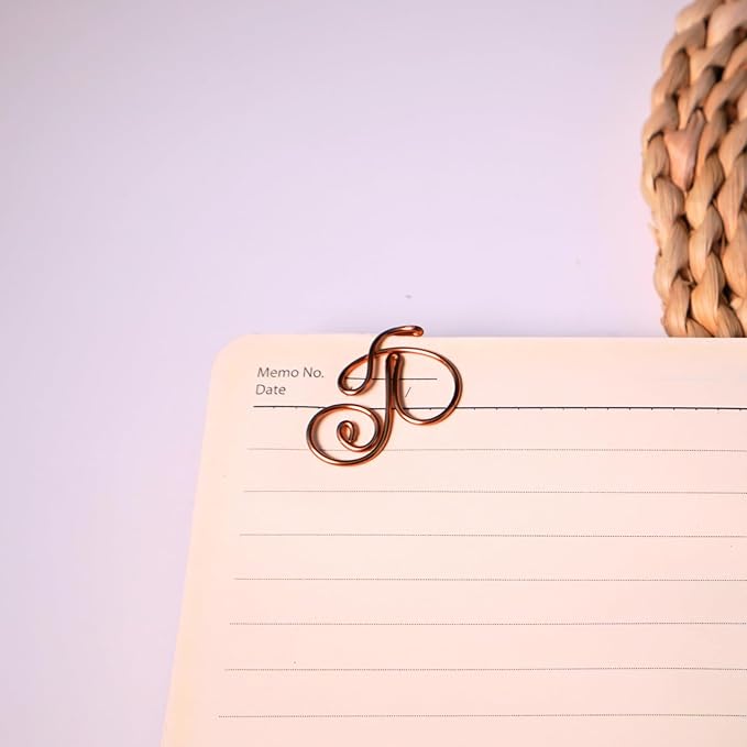 Personalized Initial Copper Bookmark, Set of 5, Handmade Copper Gift for Her, Him, Couple on Birthday, Wedding Anniversary, Alphabet Bookmark (P)