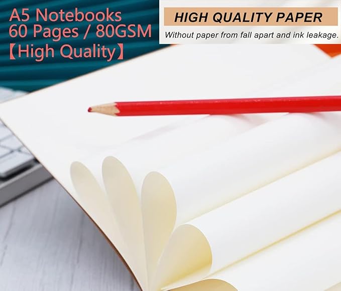 12 Pack A5 Kraft Notebook,Blank Pages - 60 Pages (30 Sheets),Sketch Book bulk, 8.3”x 5.5”Small Kraft Notebook
