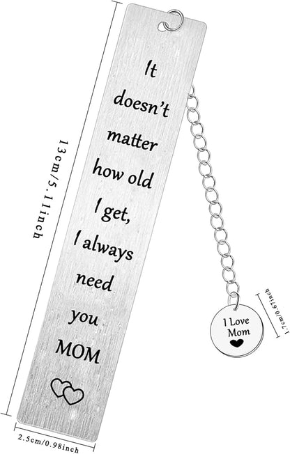 Mom Bookmark Gifts Mom Gifts from Daughter Son Book Lover Gift for Mommy Birthday Mothers Day Christmas Valentines Presents from Daughter Son I Always Need You Mom Gifts