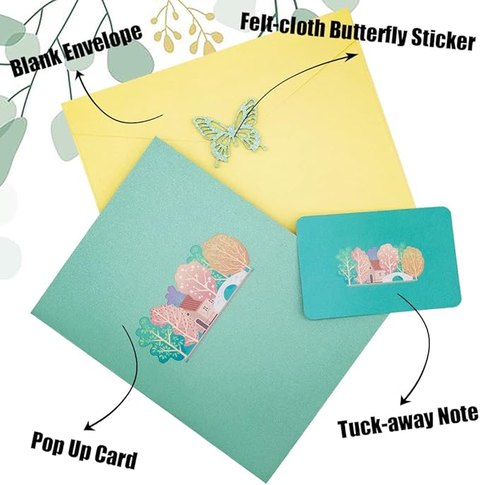 Forest Greeting Pop Up Card, 3D Spring Cards for Birthday, Happy Retirement, Mother’s Day, Summer, Holiday, Mountain, Outdoor, All Occasions