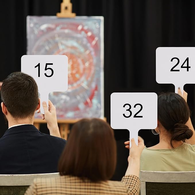 Acrux7 25 Pack Dry Erase Paddles 10" x 8" Handheld Whiteboard Paddles, Double Sided White Board Paddles, Small Dry Erase Answer Paddles for Classroom, Teaching, Auction, Office, Meeting, Party