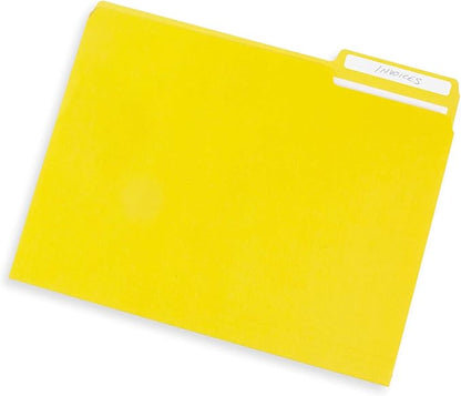 File Folder, 1/3 Cut Tab, Letter Size, Yellow, 200 per Box