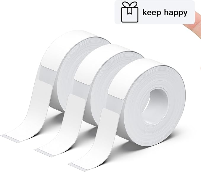 POLONO Genuine P31S Label Maker Tape, Adapted Label Print Paper, 14x40mm(0.55"x1.57"), Label Maker Tape Refill for Home/Office, Compatible with P31S Label Maker, 540 Labels/3 Roll, White