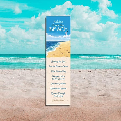 Advice from Nature 3 Bookmark Coastal Set, Laminated with Glossy Finish, Printed on Recycled Paper - Ocean, Lighthouse, Beach (AMBM-Coastal)