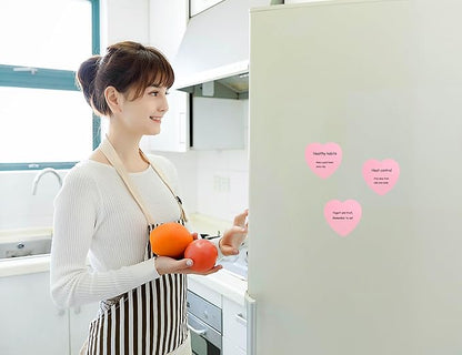 Mini Skater 2 Pack Kraft Paper Sticky Notes Heart Shaped Self-Stick Blank Book Tabs Paper Markers Sticky Notes Pad 100 Sheets Index Sticker (Pink)