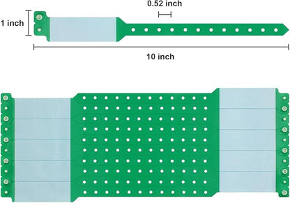 100pcs Vinyl Wristbands Hospital Identification Bands,Waterproof Adjustable Medical Wristband,Disposable Snap Wristband for Hospital (Color : Green)
