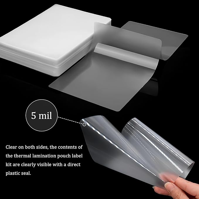 100Pcs 3x5 Index Card Laminating Pouches File Card Laminating Pouches 5 Mil Heat Sealing Laminating Pouches,Luggage Tag Laminating Pouches for Work Permits Pass Cards Student ID Cards