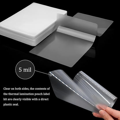 100Pcs 3x5 Index Card Laminating Pouches File Card Laminating Pouches 5 Mil Heat Sealing Laminating Pouches,Luggage Tag Laminating Pouches for Work Permits Pass Cards Student ID Cards