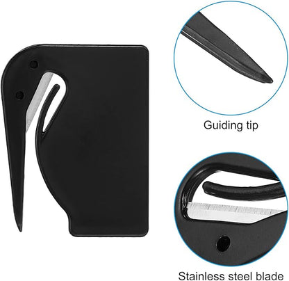 PATIKIL Letter Opener Envelope Slitter, 8 Pcs Mail Slitter with Razor Safe Mail Opener for Envelope Paper Package Open for Home, Office Black