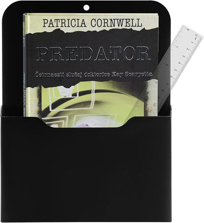 Black Magnetic File Holder - Magnetic Paper Holder, Pocket Organizer Office Supplies Storage