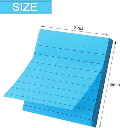 72 Pack 5760 Sheets Sticky Notes 3 x 3 Inches Bright Stick Note Pads Adhesive Self Stick Notepad Memo Pads for Office Home School Blank Book Supplies 80 Sheets/Pad (Lined)