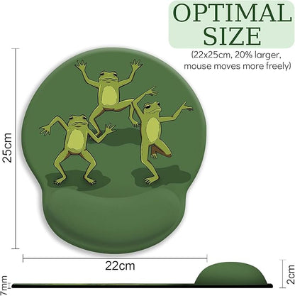 Frog Mouse Pad with Wrist Rest, Gaming Ergonomic Mousepad Wrist Support with Non-Slip Pain Relief PU Base, Funny Mouse Pads for Desk, Cute Office Desk Accessories Decor Gift for Women Men