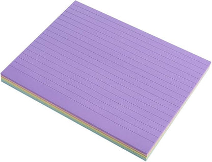 Vanpad Lined Sticky Notes 6X8 in Pastel Ruled Post Stickies Super Sticking Power Memo Pads Strong Adhesive, 5 Pads/Pack, 28 Sheets/pad
