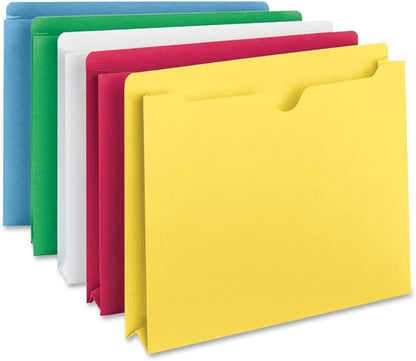 Smead File Jacket, Reinforced Straight-Cut Tab, 2" Expansion, Letter Size, Assorted Colors, 10 per Pack (75688)