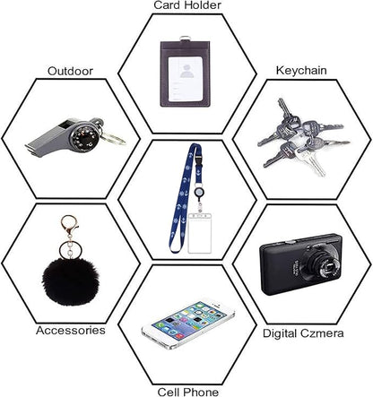 Retractable Waterproof Lanyard with ID Badge Reel Holder & Detachable Buckle for Ships Key Cards, Cruise Essentials & Must Have Accessories (4 Colors)