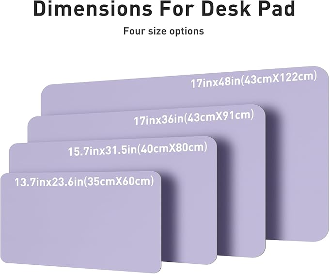 Aothia Leather Desk Pad - Protector and Blotter, Mouse Pad and Office Mat, Non-Slip PU Leather Laptop Desk Pad, Waterproof Writing Pad for Office and Home (36" x 17", Lavender)