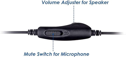 Headset Headphones + Adjustable Volume + Mute Control for Cisco IP Telephone 7940 7970 8841 8851 8861 8941 8945 8961 9951 9971 and All Series