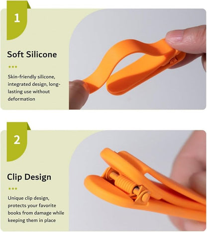 3pcs Silicone Automatic Bookmarks, Book Marks Gifts for Reading Women, Men, Kids, Book Lovers, Readers, Unique Cute Book Accessories, Stay in Place and Follow as You Read"