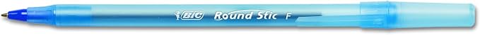 BIC Round Stic Xtra Precision Ballpoint Pen, Fine Point (0.8mm), Blue, 12-Count (Pack of 2)