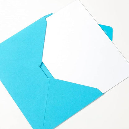 A7 Colorful Envelopes and Blank Cards 24 Pieces A7 Envelopes and 24 Pieces 5x7 Colorful Flat Cards for Weddings, Invitations, Birthday, Baby Shower (White)