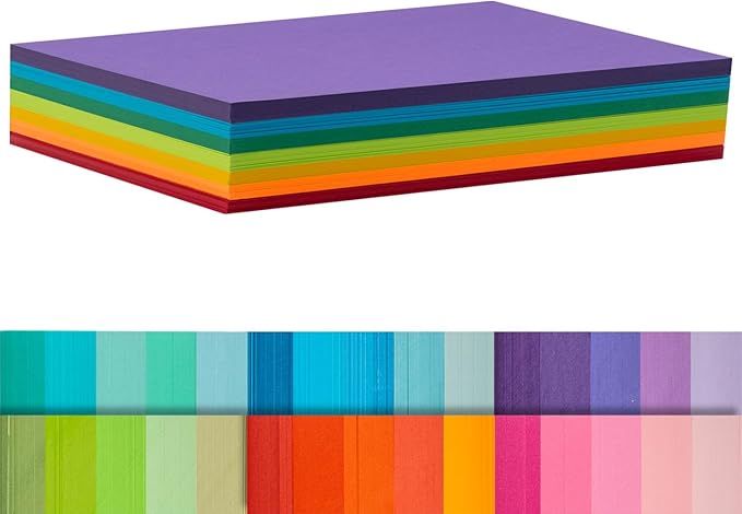 Index Cards 140-Count 5x8 Inch,178GSM Heavyweight Set of 7 Colors Paper Multicolor Study Cards (Rainbow)