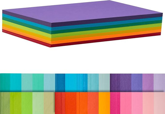 Index Cards 140-Count 5x8 Inch,178GSM Heavyweight Set of 7 Colors Paper Multicolor Study Cards (Rainbow)