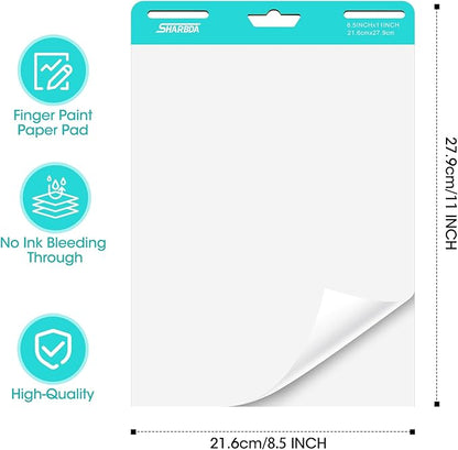 SHARBDA Sticky Easel Pads,Letter-Size,8.5 x 11 inches,Small Chart Paper, 30 Sheets/Pad, 4 Pads, Portable Blank Sheet with Sticky for Classrooms, Drawing, Writing
