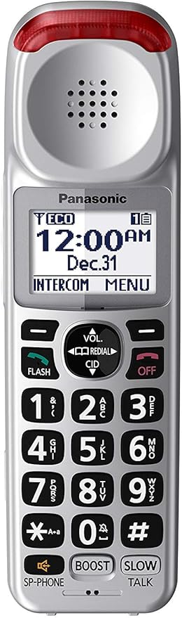 Panasonic New DECT 6.0 Cordless Phone Handset Accessory Talking Caller ID Compatible with KX-TGM450S Series Cordless Phone Systems - KX-TGMA45S (Silver)