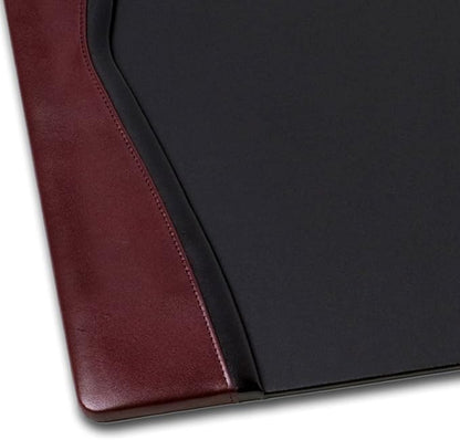 Dacasso Pad with Side Rails Luxury Leather Blotter for Writing-Executive Desk Surface Protector, 25.5" x 17.25", Burgundy