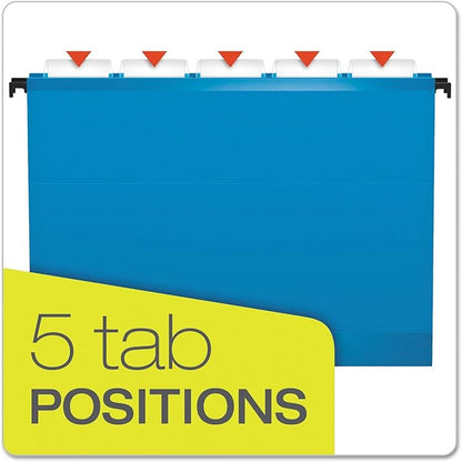 Pendaflex SureHook Reinforced Hanging Folders, Letter Size, Assorted Colors, 20 per Box (6152 1/5 ASST)