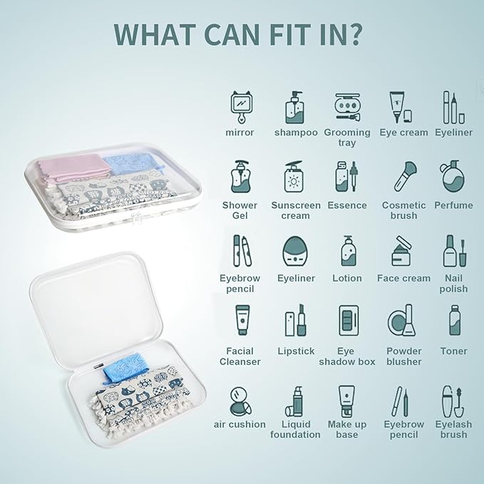 Bliss Bins - Hard Sided Clear Zipper Case for Storage- Professional-Grade Plastic Clear Zipper Pencil Case,Toy Storage Bins, Toiletry Pouch, Travel Organizer, Cosmetic Bag（White,2 Pack, L）