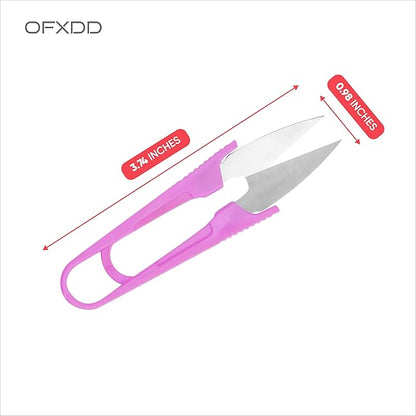 Thread Snips for Sewing - Thread Cutter/Clippers U Shape - Sewing Scissors Small - Thread Nippers/Trimming, Yarn Scissors for Knitting, Stitch - Mini DIY Supplies, Plastic Handle, 2 Pcs