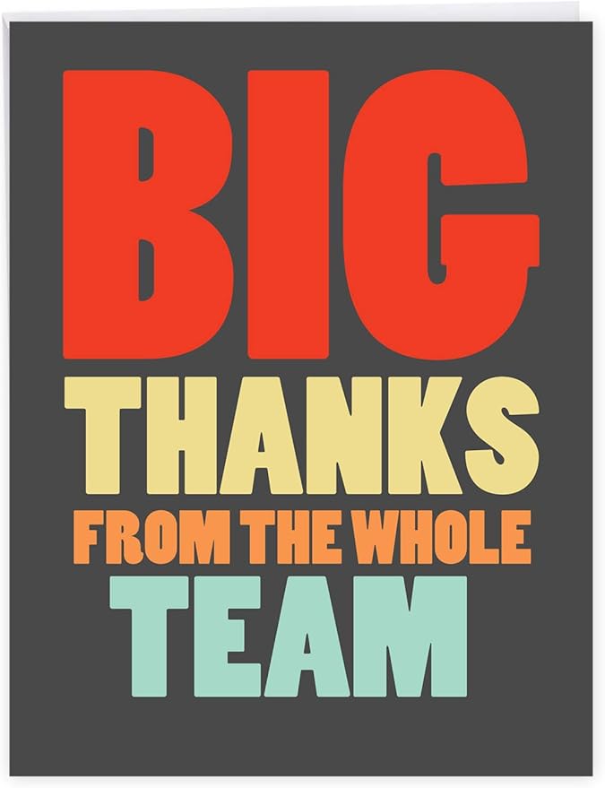 NobleWorks - Coach Thank You Greeting Card with Envelope Group, Coworker, Gang (Big 8.5 x 11 Inch) Big Thanks From The TeamJ6884TYG-US