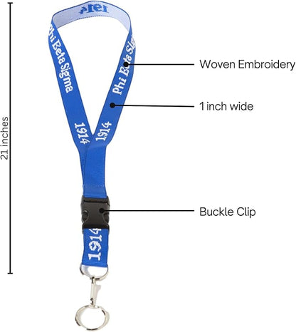 Phi Beta Sigma Woven Embroidered Lanyard