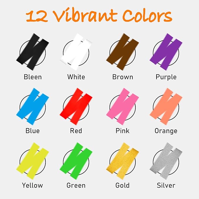 GOTIDEAL Window Markers, Jumbo Chalk Markers for Blackboard, Washable Car Markers for Chalkboard Glass Mirrow,10mm Thick Tip12 Colors With Metallic Colors