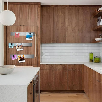 Magnet Bulletin Board 6 Pcs Metal Magnet Boards Frameless Magnetic Stainless Iron Board Strip Display Board with 20 pcs Magnet Memo Strip for Office Home School