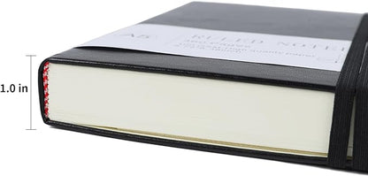 Journal Notebook Journal for Men/Women Journals for Writing A5 180Sheets 360Pages College Ruled Notebook 100gsm Lined Paper Leather Hardcover Journal 5.9'' X 8.4'' (Black)