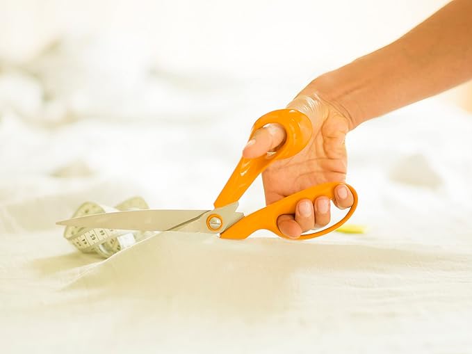 Fiskars Tailor Scissors, Length: 27 cm, Stainless Steel Blade/Plastic Handles, Orange, Classic, 1005145, 9.4 x 27 x 2.1 cm
