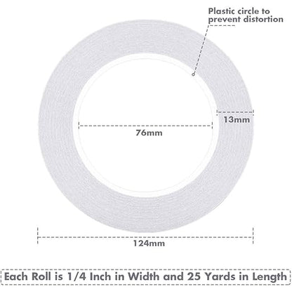 cridoz Double Sided Adhesive Tape, 9 Rolls Double-Side Craft Tape for Card Making, Scrapbooking, DIY Crafts and Office School Stationery Supplies (1/4 Inch, 25 Yards Per Rool)