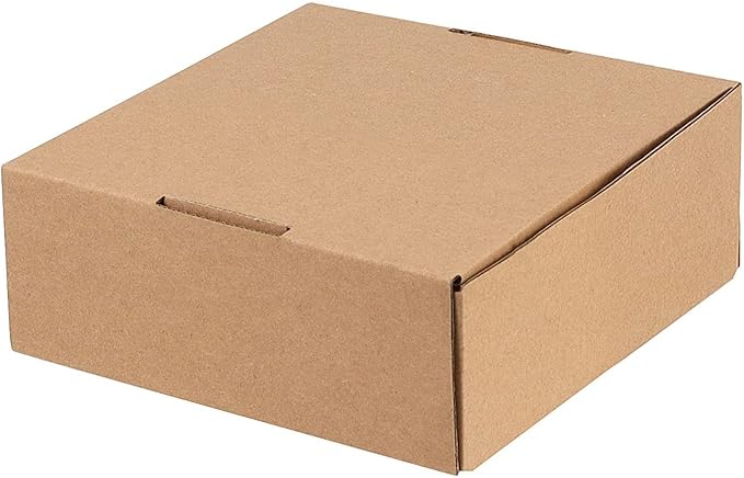 HAKZEON 100 Pack 4 x 4 x 2 Inches Brown Corrugated Box Mailers, Strong Small Shipping Boxes, Corrugated Cardboard Boxes for Packing, Moving, Transporting Small items, Small Crafts