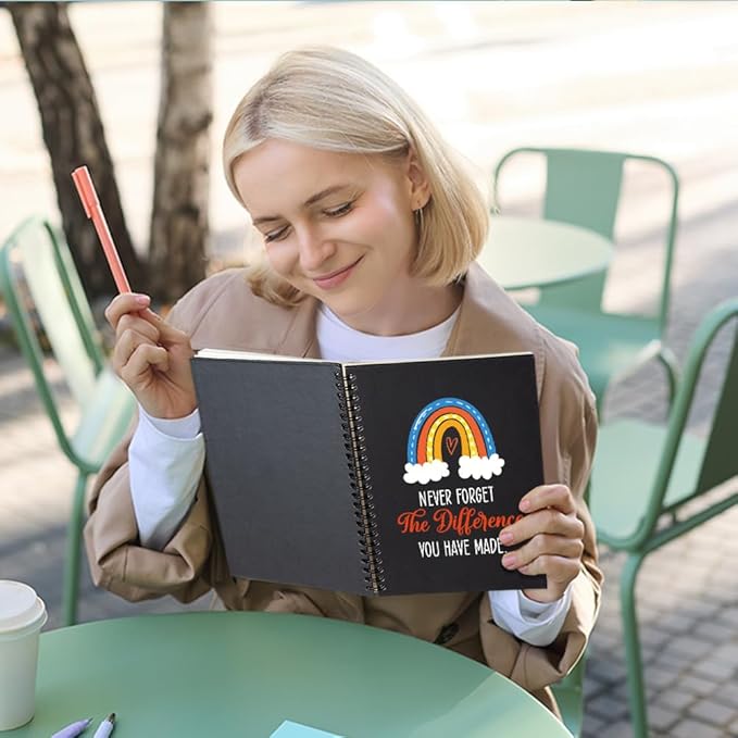 Never Forget the Difference You Made 160 Blank Pages Spiral Notebook, Appreciation Gift for Employee, Going Away Gift for Coworker, Retirement Gift for Colleague, Farewell Gift for Friend