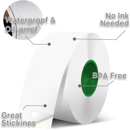 iEager Label Maker Tape, 15mm x 6m, White Continue Sticker Thermal Paper, Household Storage Labels for D30 Label Maker, Self-Adhesive Label Tape, Set of 3