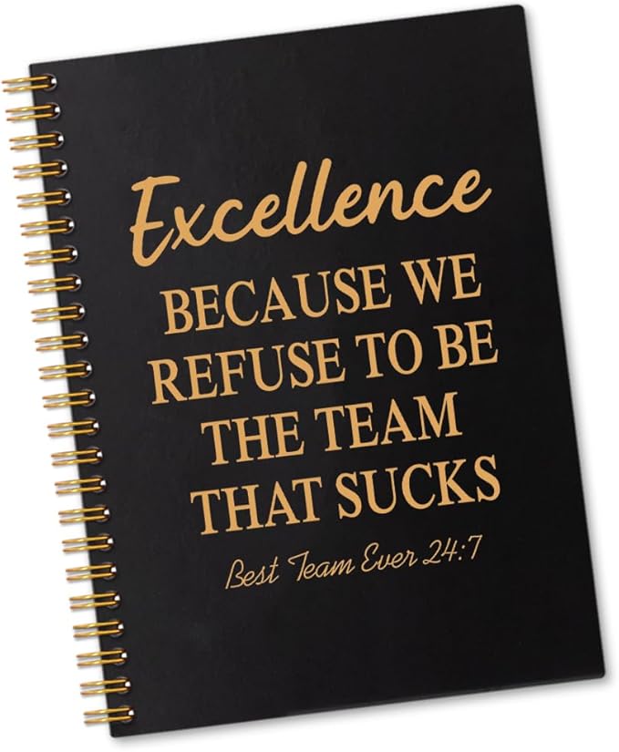 Excellence 160 Blank Pages Spiral Notebook, Employee Appreciation Gifts, Teamwork Gifts for Staff, Team Gifts for Coworkers, Leadership Gifts Team Member Gifts for Colleagues