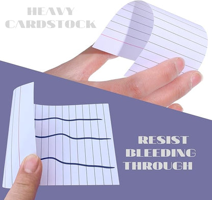 Vertical Ruled Index Cards 3 X 5 Flash Card Double Sided Lined Notecards Heavy Weight Ruled Checklist Thick Recipe Cards for Studying, School, Home and Office（White,300Count）