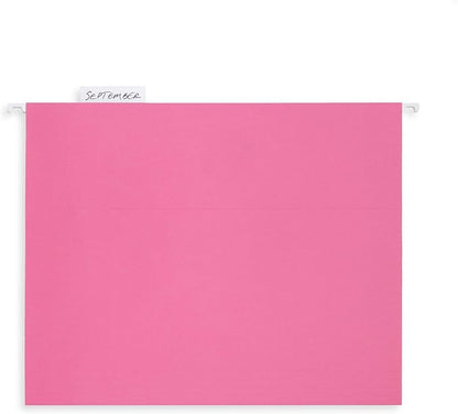 Blue Summit Supplies Hanging File Folders, 25 Reinforced Hang Folders, Designed for Home and Office Color Coded File Organization, Letter Size, Pink, 25 Pack
