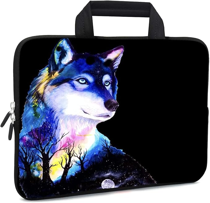 11.6 12 12.1 Inch Laptop Carrying Bag Protective Chromebook Case Pouch Netbook Notebook Ultrabook Bag Tablet Sleeve Cover Travel Briefcase with Handle for Men Women (Wolf)