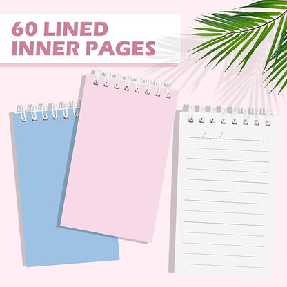 Ddaowanx Small Notebooks,3x5 Pocket Spiral Notepads With Lined Pages - The Perfect Little Mini Notebook to Stay Organized and Boost Productivity at Work or School (8, Delight Colors)