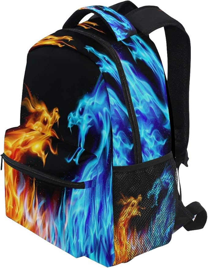 Blueangle Fiery Azure Dragon Printing Computer Backpack - Lightweight School Bag