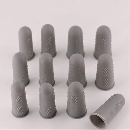Finger Protectors [Flex Series - 12-Pack] Silicone Non-Stick Finger Covers [Grey - Small (6) / Medium (6)] for Hot Glue | Sewing | Wax | Rosin | Resin | Honey | Adhesives | Scrapbooking